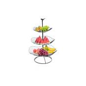 Gojoy - Corbeille à fruits à 3 niveaux en métal pour plan de travail de cuisine, support de corbeille à fruits, rangement et organisation, panier à