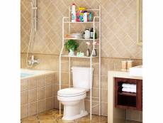 Hombuy® meuble de wc, stockage rangement de salle de bain blanc