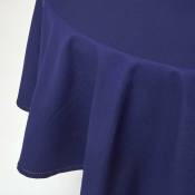 Homescapes - Nappe de table ronde en coton unie Bleu marine - 178 cm - Bleu marine
