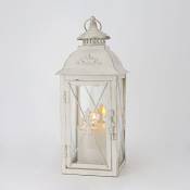 Jhy Design - Lot de 3 lanternes décoratives vintage à suspendre en métal, 34,8 cm de haut, blanc