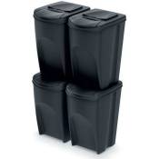 Keden - Lot de 4 poubelles sortibox 100% plastique