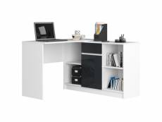 Kereste - bureau d'angle style moderne cabinet - 79x120x126 - 1 tiroir+1 porte - gris