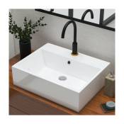 Lavabo de salle de bain blanc 53 x 42 cm , Bassin d'art suspendu- céramique blanche - Meje