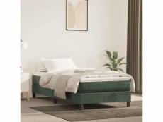 Matelas de lit relaxant à ressorts ensachés vert foncé 80x200x20 cm