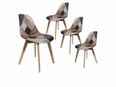 Melo - lot de 4 chaises scandinaves aspect vieux cuir
