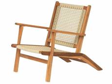 Nordlys - fauteuil interieur exterieur en acacia massif et corde acacia marron