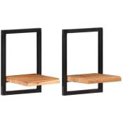 Nova - Définir 2 étagères avec structure métallique et haut en bois différentes tailles disponibles taille : 25 x 25 x 35 cm