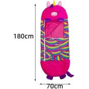 Oreiller et sac de couchage pour enfants 2 en 1 avec motif animal de dessin anime, sac de couchage amusant, sac de couc 160x60cm,Violet