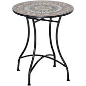 Outsunny Table bistro ronde de jardin plateau mosaïque