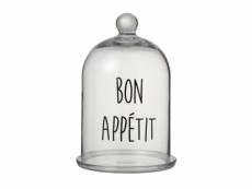 Paris prix - cloche en verre "bon appétit" 31cm transparent