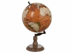 Paris prix - statuette déco "globe vintage" 53cm rouille