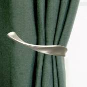 Retenue de Rideau de fenêtre, retenue de draperie de Rideau décoratif, Ensemble de 2, Alliage d'aluminium (gris, 11 x 12.5cm)