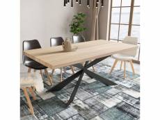Rosenn - table à manger en bois et métal pieds design 6 personnes