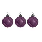 Set de 3 boules décorative de noel en verre violet