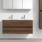 Stano. - Meuble salle de bain design double vasque siena largeur 120 cm noyer - Marron