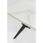 Table à rallonges Amsterdam 240x90cm effet marbre blanc Kare Design