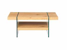 Table Basse BENINA imitation chêne sauvage et pieds en verre UBD-BENINA-50111014-TB