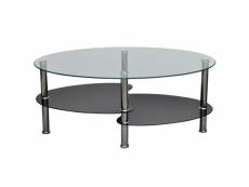 Table basse de salon salle à manger design noir verre 90 x 45 cm helloshop26 0902002