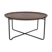 Table basse en bois de manguier et fer noir 70 x 35