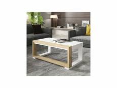 Table basse relevable bois blanc-chêne blond - uptu - l 110 x l 60 x h 44-58 cm - neuf