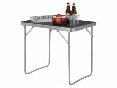 Table de camping.table pliante en aluminium et mdf.table de pique-niqu pliable.70x60x50cm. Noir