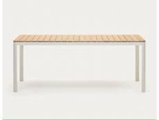 Table de jardin en bois de teck massif et aluminium