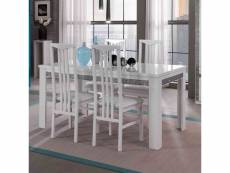 Table de repas rectangulaire laqué blanc - crac - l 160 x l 90 x h 77 cm