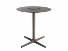 Table toledo aire ø 700 mm - resol - marron - aluminium, aluminium laqué, phénolique compact x740mm