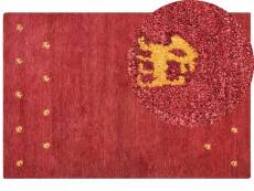 Tapis gabbeh en laine 200 x 300 cm rouge yarali 385066