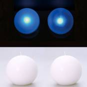 Toilinux - 2 Lampes perles et bougies boule blanc -