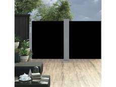 Vidaxl auvent latéral double rétractable de patio 170x600 cm noir 48466