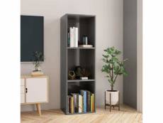Vidaxl bibliothèque|meuble tv gris brillant 36x30x114 cm aggloméré 800143