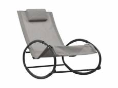 Vidaxl chaise longue avec oreiller acier et textilène