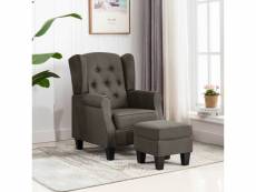 Vidaxl fauteuil avec repose-pied taupe tissu 320159
