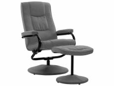 Vidaxl fauteuil inclinable avec repose-pied gris clair tissu 249311
