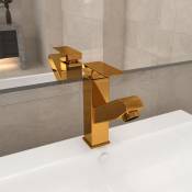Vidaxl - Robinet de lavabo rétractable Finition dorée 157x172 mm