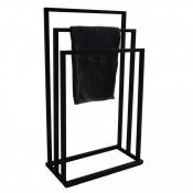 Viking Choice - Porte-serviettes cintre salle de bain 3 bras noir - le noir