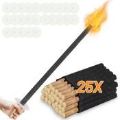 VINGO Torches Feux de torche Torches de jardin de haute qualité Torches de cire professionnelles Deko 90 Min 20x