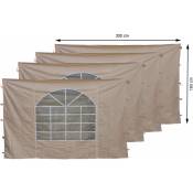 4 panneaux latéraux avec fenêtre en pvc et fermeture éclair 300x193cm beige