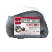 Abeil - Couette Bicolore - 140 x 200 cm - Blanc et gris