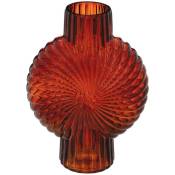 Atmosphera - Vase Coquillage en verre H25cm rouge rubis créateur d'intérieur - Rouge rubis