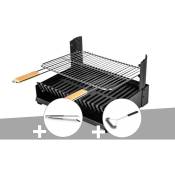Barbecue charbon - Grilloir à poser Somagic + Pince en inox + Brosse En T