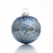 Boule de Noël en verre cratère Bleu