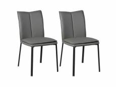 Callum - lot de 2 chaises grises avec sur-coussin