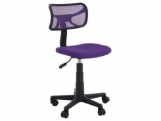 Chaise de bureau pour enfant milan fauteuil pivotant et ergonomique, siège à roulettes avec hauteur réglable, mesh violet