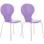 CLP - Lot de 2 chaises empilables en bois Diego Violet