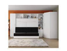 Composition lit escamotable angle vertigo sofa blanc canapé anthracite 160*200 411 x 100 cm 20100991194