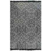 Décoshop26 - Tapis Kilim Coton 120 x 180 cm avec motif Gris - gris