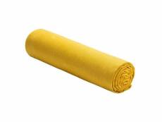 Drap housse 100% lin lavé couleur jaune,taille 200