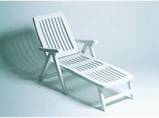 Gardenlife Chaise longue en résine Blanc